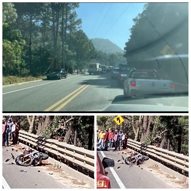 Motociclista se impacta de frente contra un veh&iacute;culo