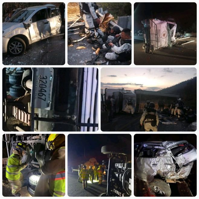 Varios lesionados deja volcadura de un vehículo de la Guardia Nacional