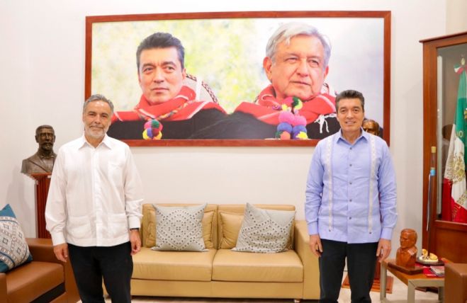 SE REÚNE RUTILIO ESCANDÓN CON EL PRESIDENTE NACIONAL DE MORENA