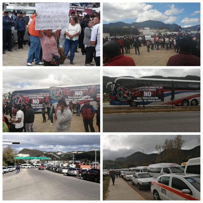 Transportistas foráneos  marchan en protesta a ser reubicados