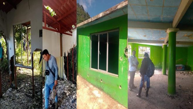 DESPLAZADOS Y AUTORIDADES REALIZAN PERITAJE DE DA&Ntilde;OS EN EL EJIDO PUEBLA