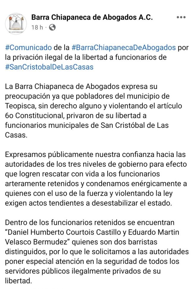 Expresaron públicamente su confianza hacia las autoridades de los tres niveles de gobierno