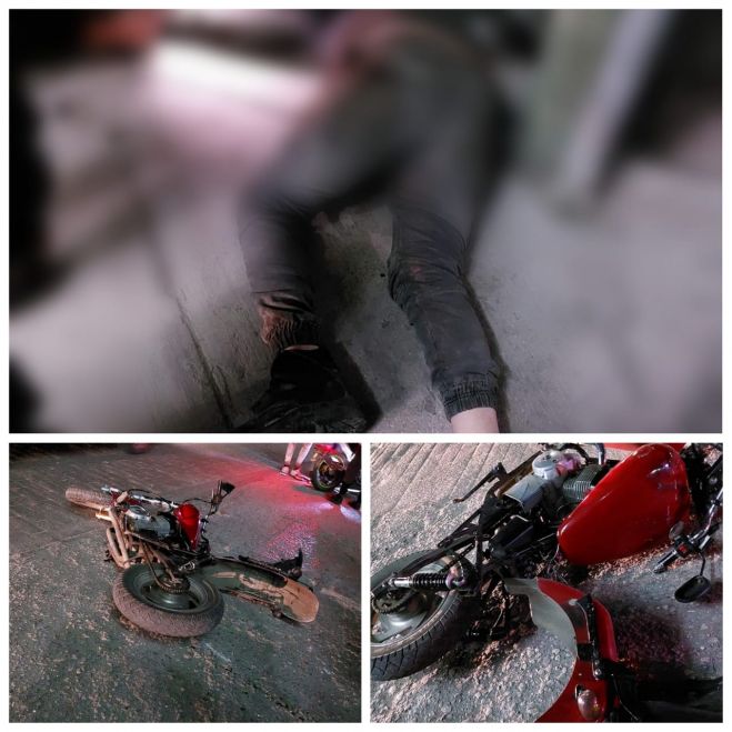 Grave un motociclista al derrapar su unidad