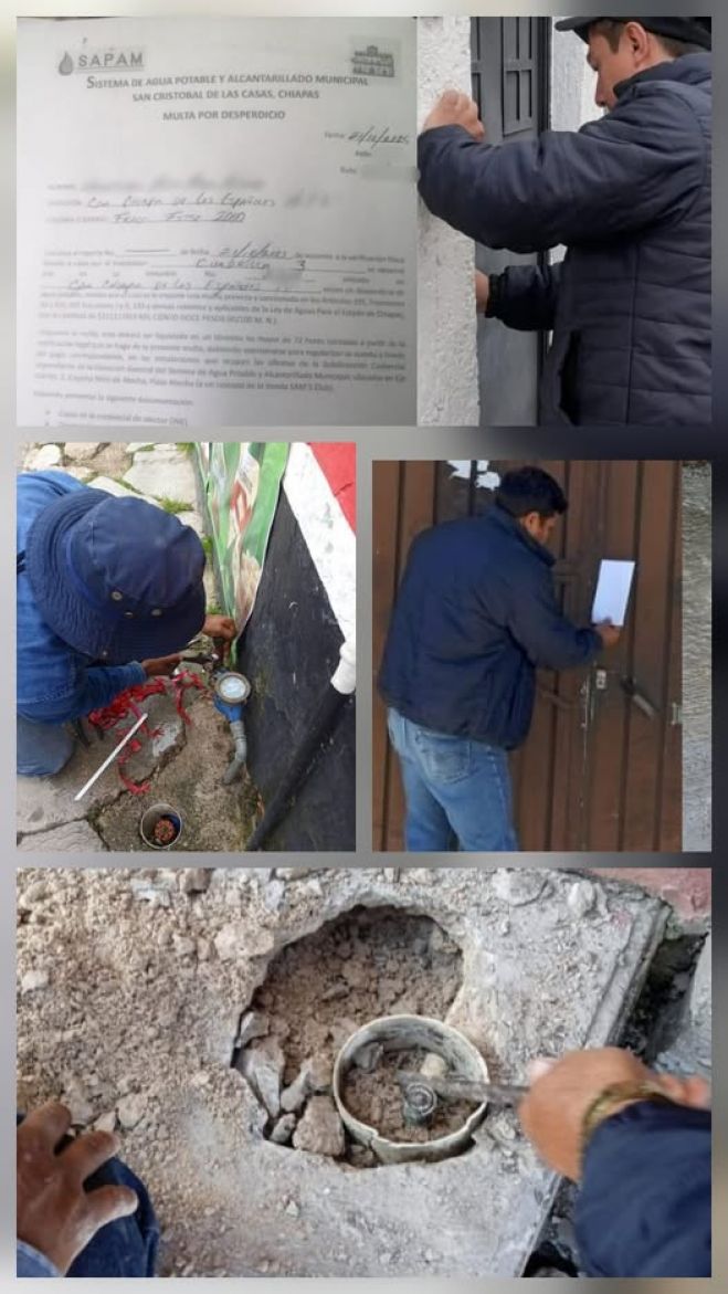 SAPAM sanciona a familias por desperdiciar agua en San Cristóbal de Las Casas