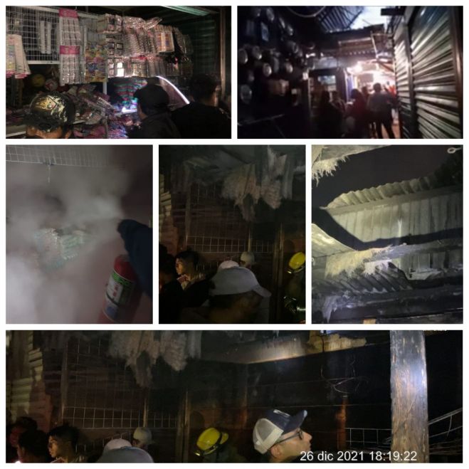 Incendio consume locales en el mercado Jos&eacute; Castillo Tielemans