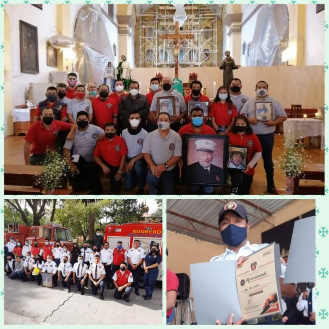 Bomberos rinden homenaje a compañeros fallecidos