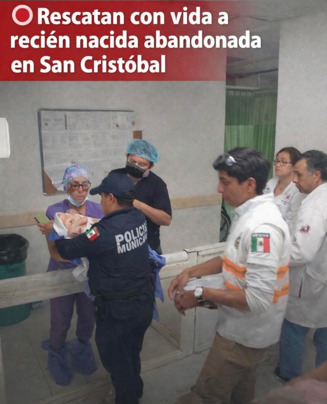 Rescatan con vida a recién nacida abandonada 