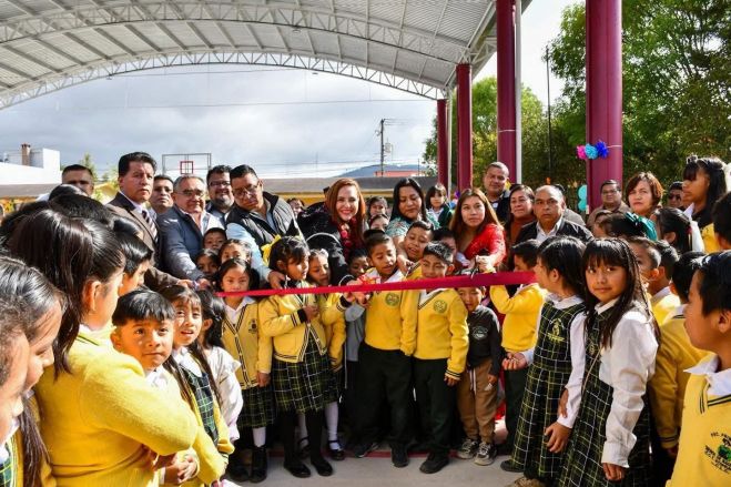 Inauguran domo escolar en primaria Héroes de Nacozari