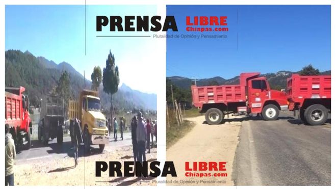 BLOQUEAN NUEVAMENTE CARRETERA TEOPISCA-SAN CRIST&Oacute;BAL