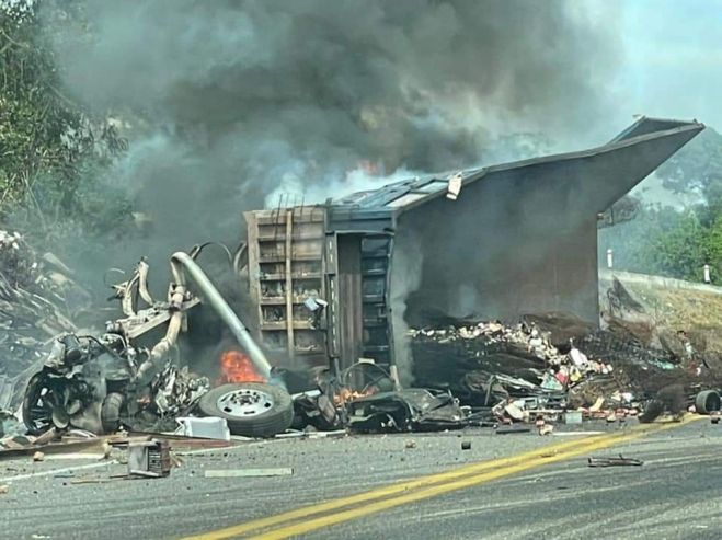 Ch&oacute;fer pierde la vida al incendiarse su unidad