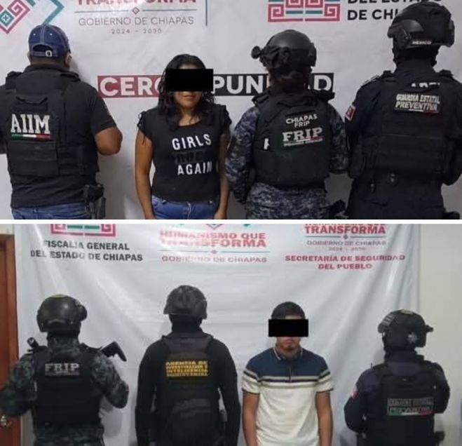 SSP y FGE detienen a dos personas con narcóticos en Chiapas
