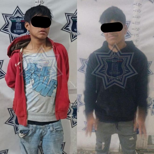 Detiene Policía Municipal a dos sujetos en la zona centro de San Cristóbal