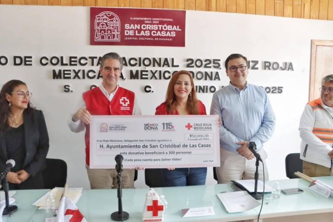 Se suma Ayuntamiento de San Cristóbal a la Colecta 2025 de la Cruz Roja Mexicana
