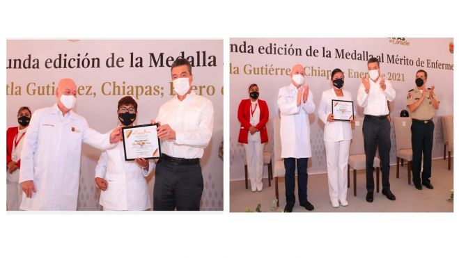 ENTREGAN MEDALLA AL M&Eacute;RITO DE ENFERMER&Iacute;A CHIAPAS 2021 A MAR&Iacute;A DEL CARMEN HERN&Aacute;NDEZ