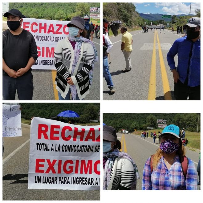 MAESTROS DEL NEI BLOQUEAN CARRETERA DE CUOTA SAN CRISTÓBAL-TUXTLA