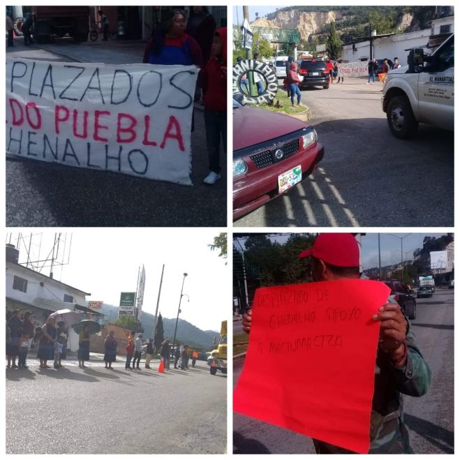 DESPLAZADOS DEL EJIDO PUEBLA SE MANIFIESTAN Y PIDEN APOYO ECONÓMICO