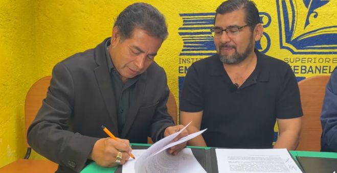 Firman convenio de colaboración INEM y la Normal Experimental