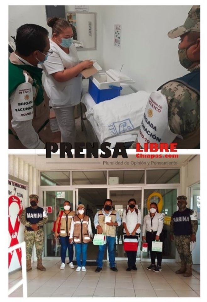 DESPLIEGAN BRIGADAS DE FUERZAS ARMADAS PARA APLICACIÓN DE VACUNAS A PERSONAL DE SALUD EN CHIAPAS