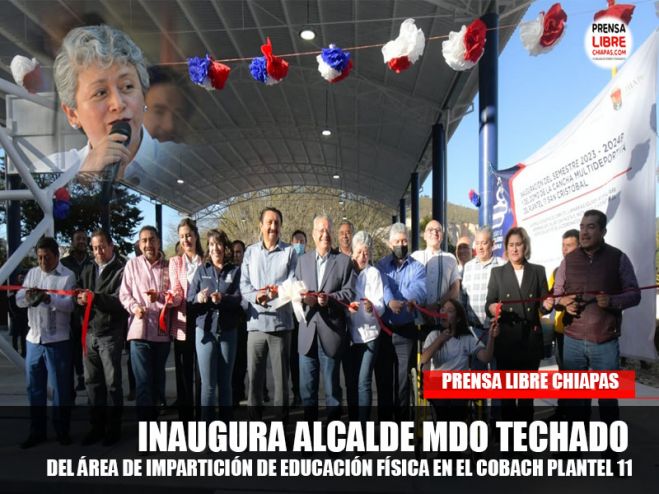 “Estoy cumpliendo un compromiso que hice hace unos meses al venir a dar el banderazo del inicio de la obra del techado de esta cancha, y que esta tarde estamos inaugurando”.