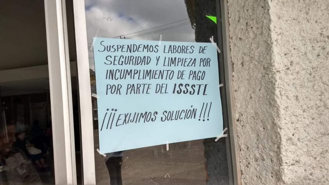Personal de seguridad y limpieza del ISSSTE realizan paro de labores 