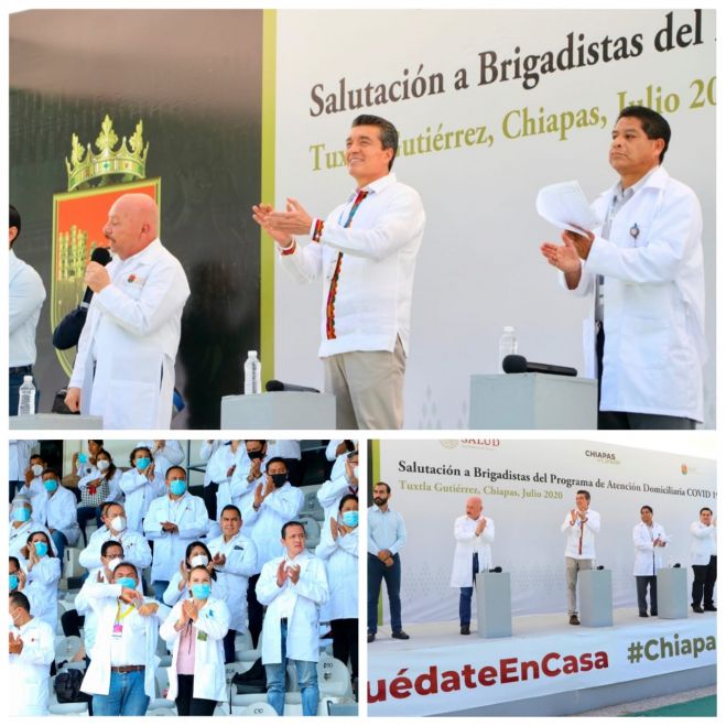 EN NOMBRE DEL PUEBLO DE CHIAPAS, RUTILIO ESCAND&Oacute;N AGRADECE LABOR DE BRIGADAS DE SALUD CONTRA COVID-19