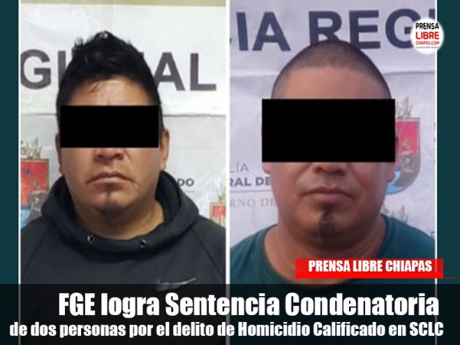 FGE logra Sentencia Condenatoria de dos personas por el delito de Homicidio Calificado en SCLC