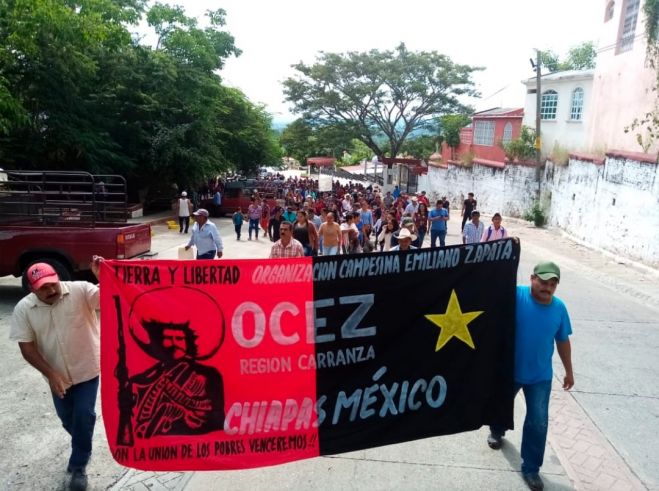 INTEGRANTES DE LA OCEZ-RC SE MANIFIESTAN PARA EXIGIR UN ALTO A LA REPRESIÓN