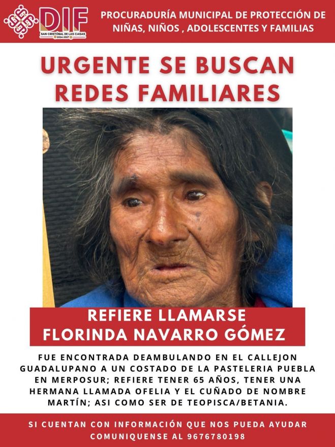 Buscan a familiares de mujer adulta mayor encontrada desorientada en Merposur