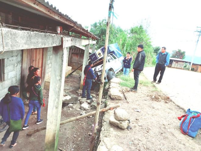 Cinco lesionados deja accidente en Oxchuc-Ocosingo
