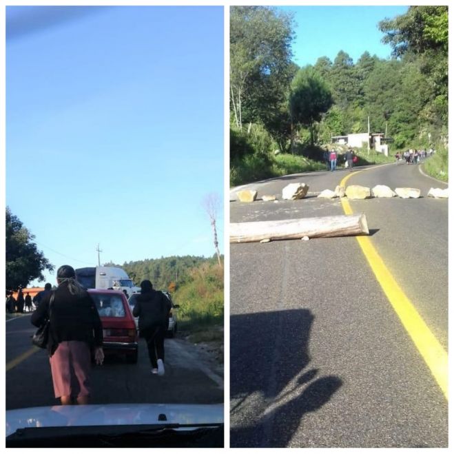 REALIZAN BLOQUEO TOTAL EN LA CARRETERA SAN CRIST&Oacute;BAL-OCOSINGO 
