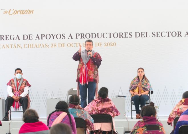 RUTILIO ESCANDÓN FORTALECE PRODUCCIÓN DE LANA, MIEL, CAFÉ Y ÁRBOLES FRUTALES EN LA REGIÓN ALTOS TSOTSIL TSELTAL