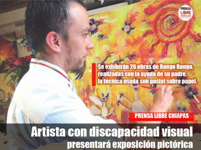 En esta exposición se exhibirán 26 obras de Rongo Rongo, realizadas con la ayuda de su padre, la técnica usada son pastel sobre papel.