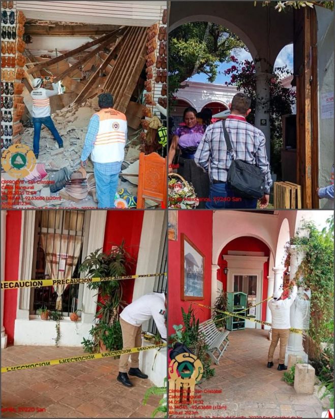 Se desploma loza catalana en inmueble del Centro Histórico de SCLC