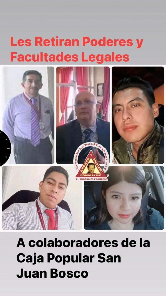 Revocaci&oacute;n de poderes y facultades en la Caja Popular San Juan Bosco