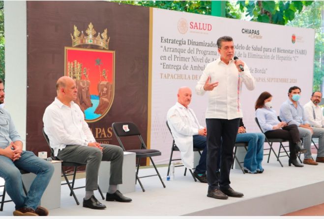 En Chiapas, Rutilio Escand&oacute;n y titular del Insabi arrancan programa nacional contra la hepatitis &ldquo;C&rdquo;