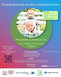 Anuncian cirug&iacute;as gratuitas de labio y paladar hendido en San Crist&oacute;bal de Las Casas
