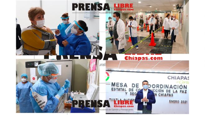 EN CHIAPAS, INICIA APLICACIÓN DE VACUNA ANTI COVID-19 AL PERSONAL DE SALUD