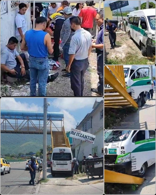 OTRO COLECTIVAZO EN TUXTLA; REPORTAN 10 HERIDOS