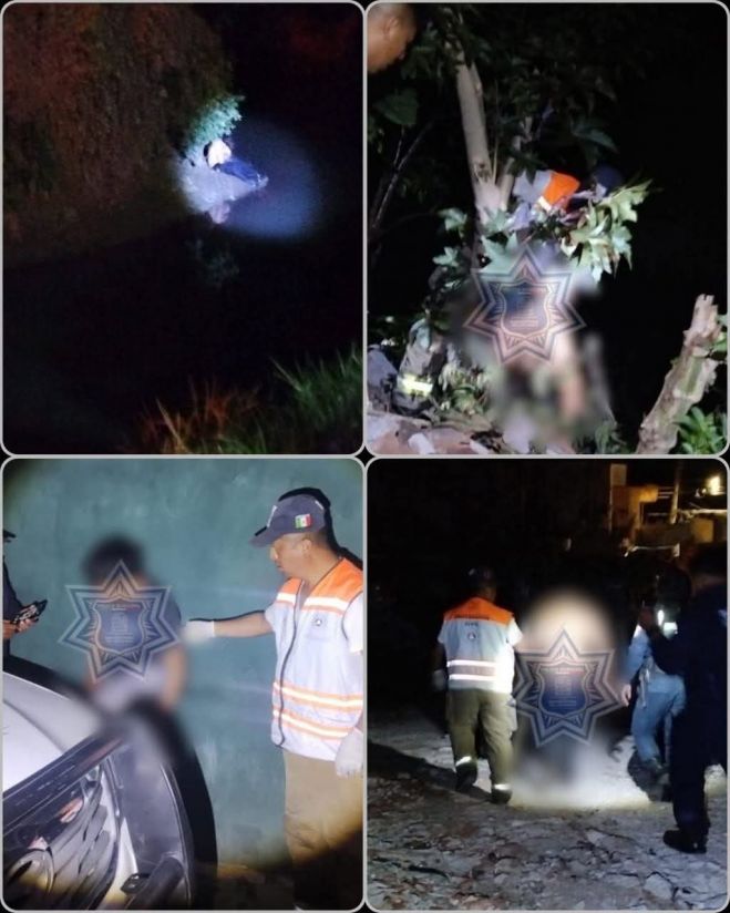 Rescatan Policía Municipal y Protección Civil a sujeto que cayó al río Amarillo la noche de este domingo